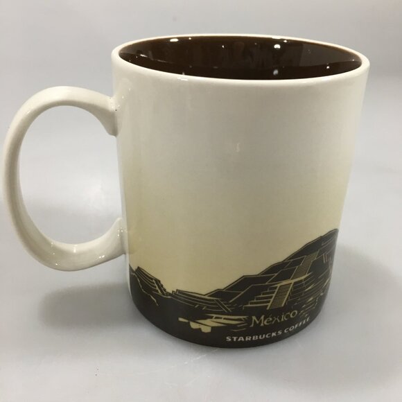Starbucks Mexico Global Icon 2016 Brown Aztec Calendar Coffee Mug Cup 16 oz - Picture 3 of 5